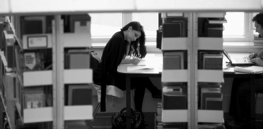library, student, building interior