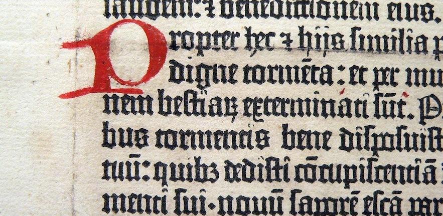 Gutenberg Bible. Creator: vlasta2. Source: https://www.flickr.com/photos/bluefootedbooby/370499275/ Licence: CC BY-NC-ND 2.0 Title: Gutenberg Bible. Creator: vlasta2. Source: https://www.flickr.com/photos/bluefootedbooby/370499275/ Licence: CC BY-NC-ND 2.0